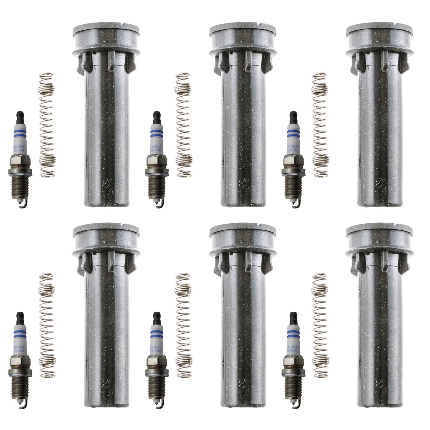 Set of 6 Double Iridium Spark Plugs & Denso Ignition Coil Boot Kit for Ram 1500 (2019–2023)
