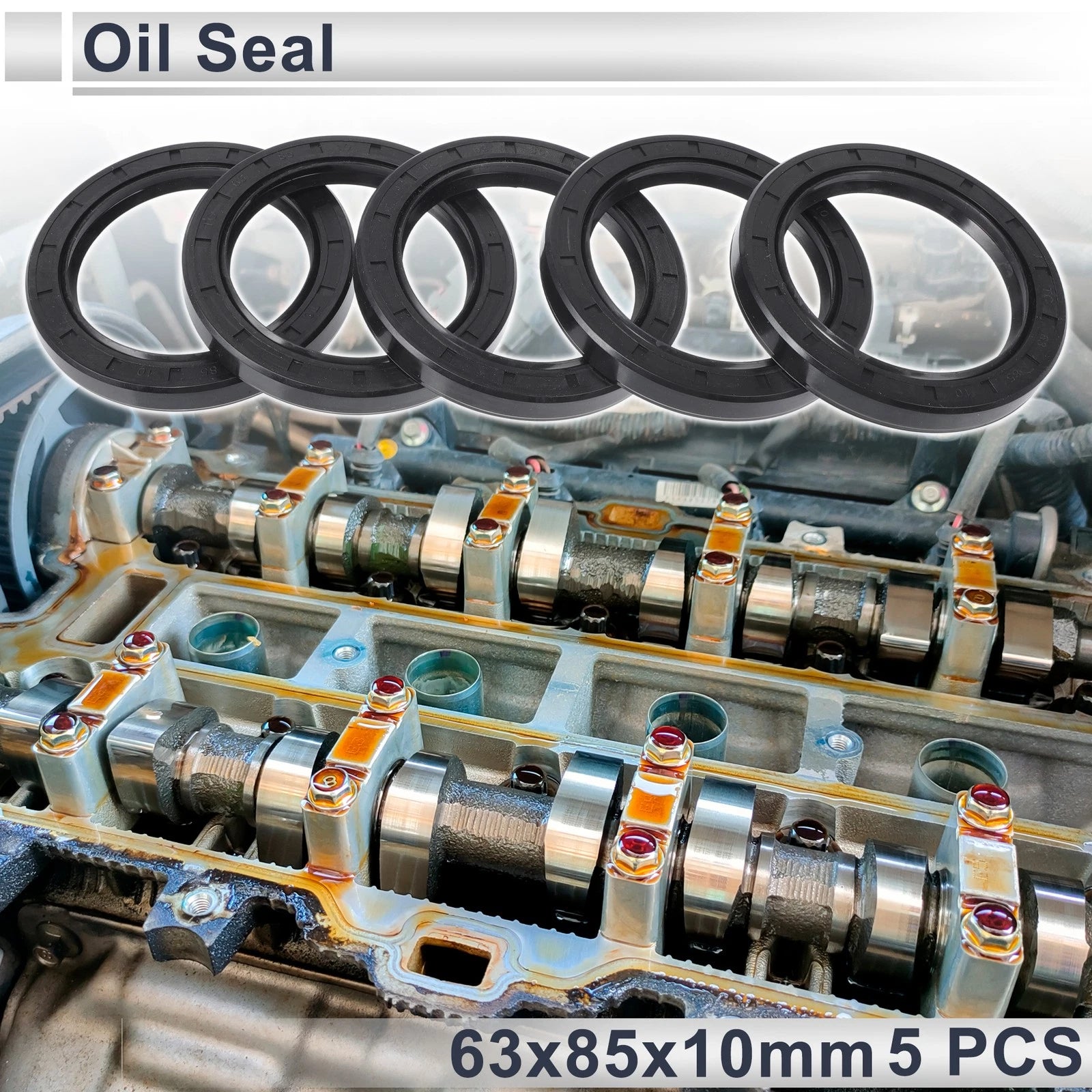 Set of 5 Oil Seal Rotary Shaft Seal NBR Rubber 63x85x10mm