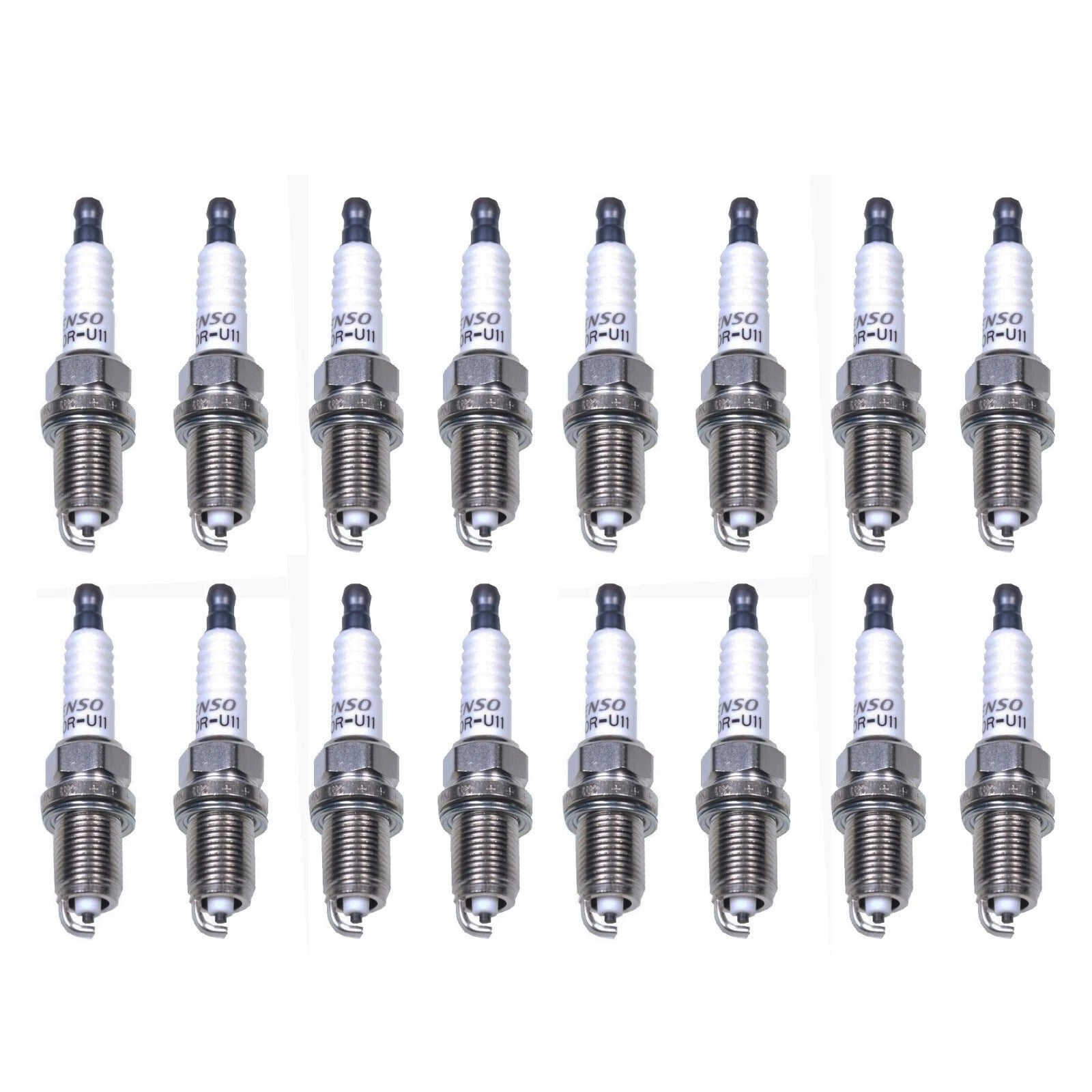 Set of 16 Denso U-Groove Spark Plugs (Gap 0.044) for Mercedes CLK55 AMG (2001–2006)