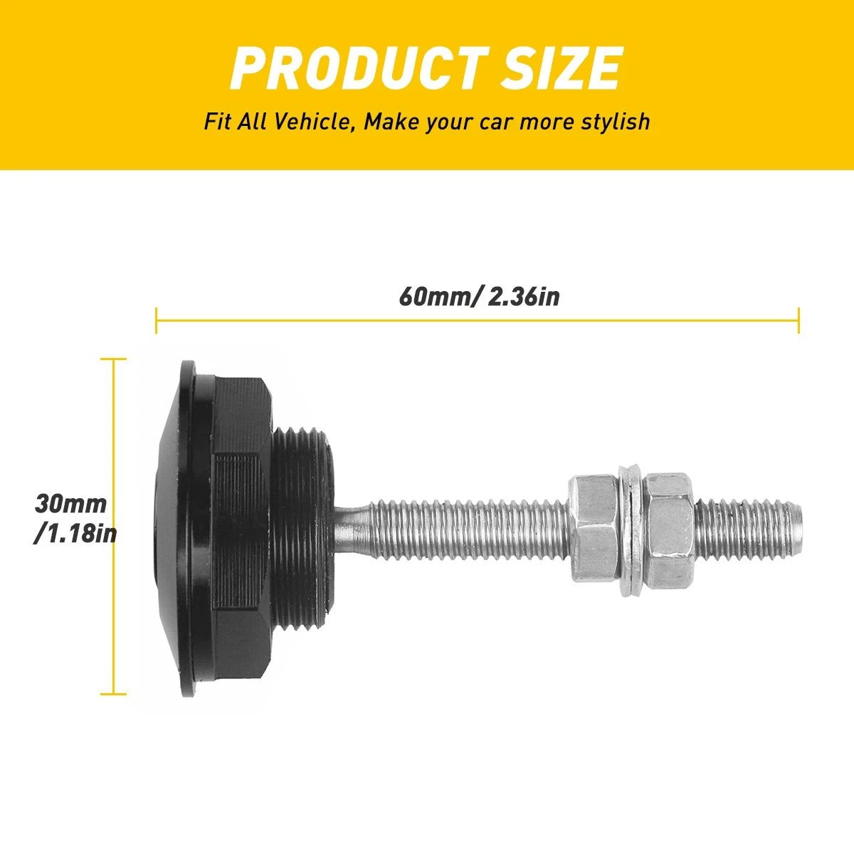 2X Quick Release Hood Pins for Universal Cars