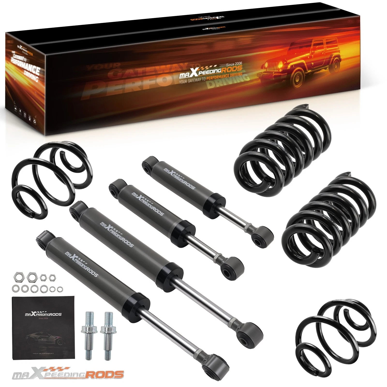 3" Front 4" Rear Lowering Kit Shocks Springs for Chevy GMC Pickup (1963–1972)