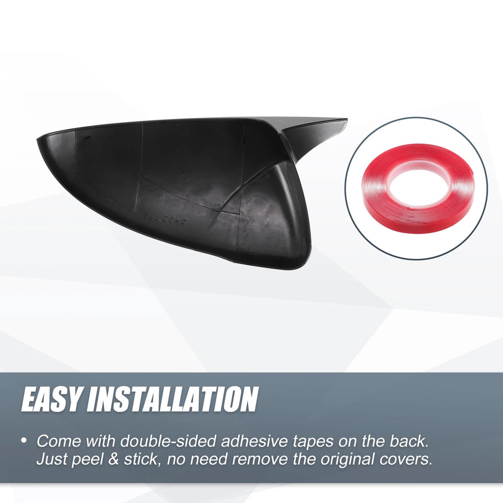 Pair Rearview Mirror Cover Overlay Gloss Black for Kia Forte Cerato K3 (2019–2024)