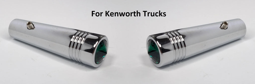 Toggle Switch Extension Pair for Kenworth Green Crystal 2-1/4 Inch Chrome