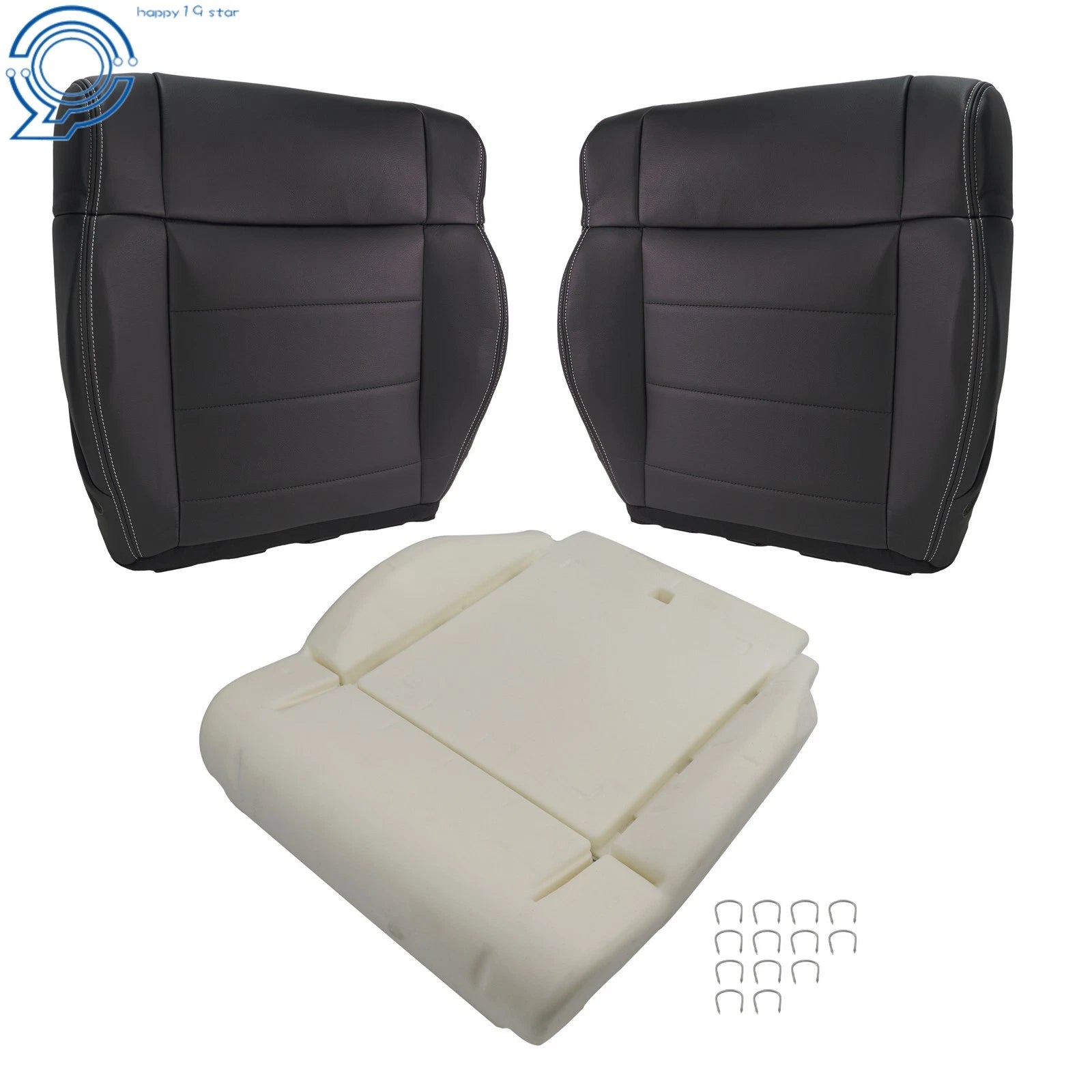 Front Seat Bottom Covers for Jeep Wrangler (2007-2012) Black