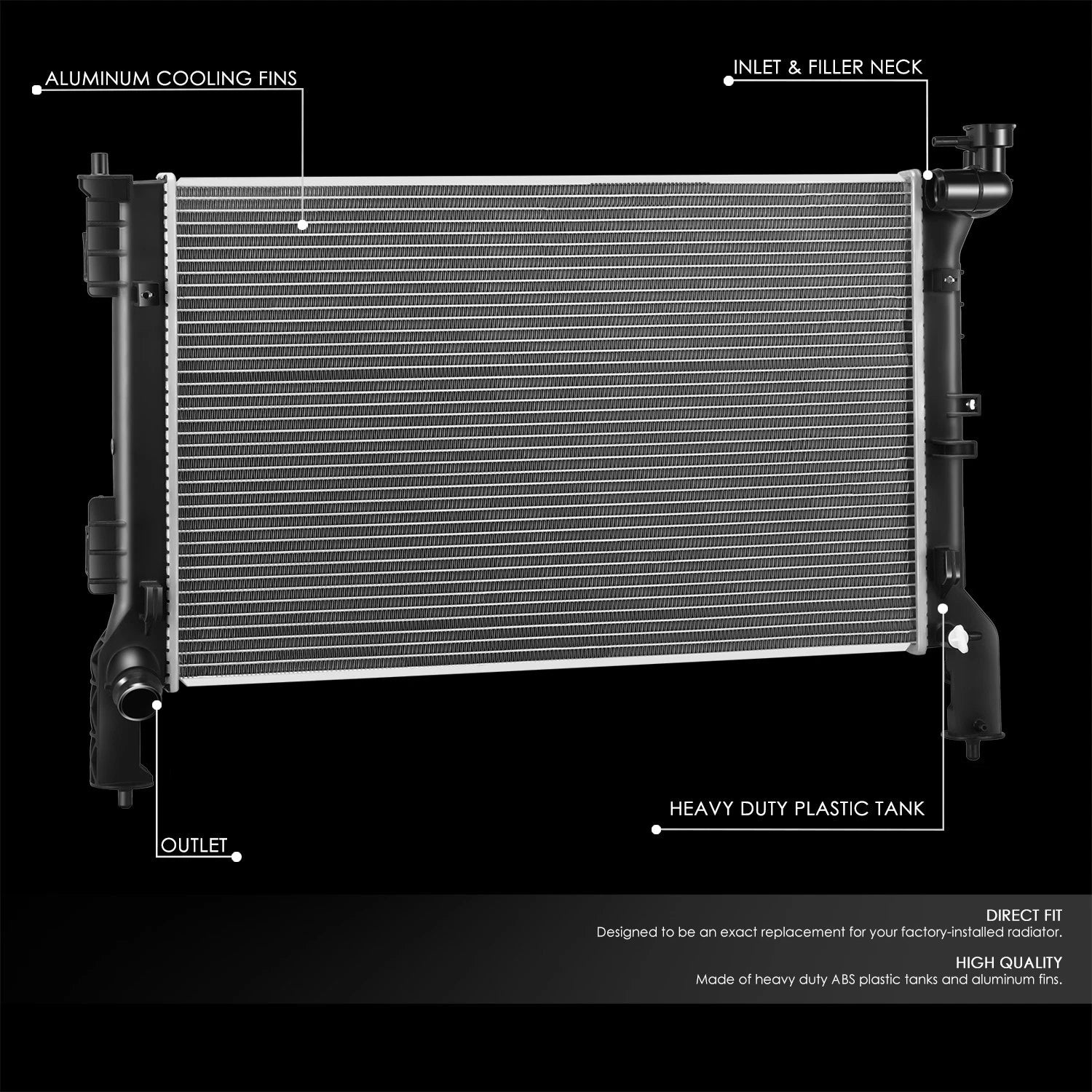 Aluminum Radiator for Kia Optima Hyundai Sonata Hybrid (2016–2020) DPI 13709
