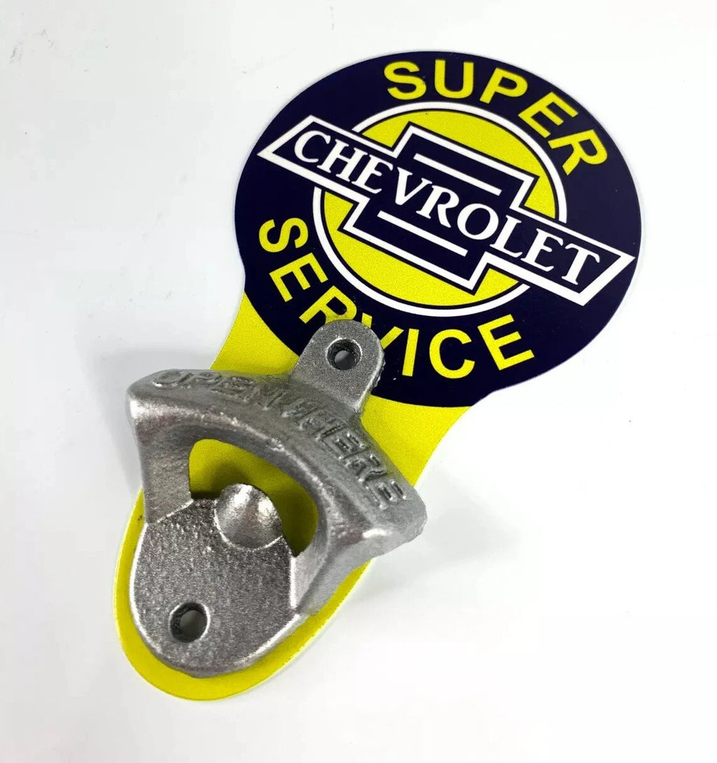 Vintage Style Chevrolet Wall Mount Bottle Opener Metal Sign (1955–1957)