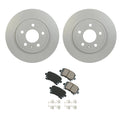Set of 4 Hella Rear Rotors & Akebono EURO Ceramic Brake Pads for Audi A4 (1996–2001)
