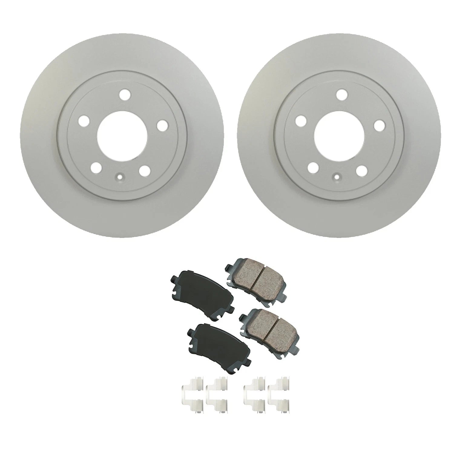 Set of 4 Hella Rear Rotors & Akebono EURO Ceramic Brake Pads for Audi A4 (1996–2001)