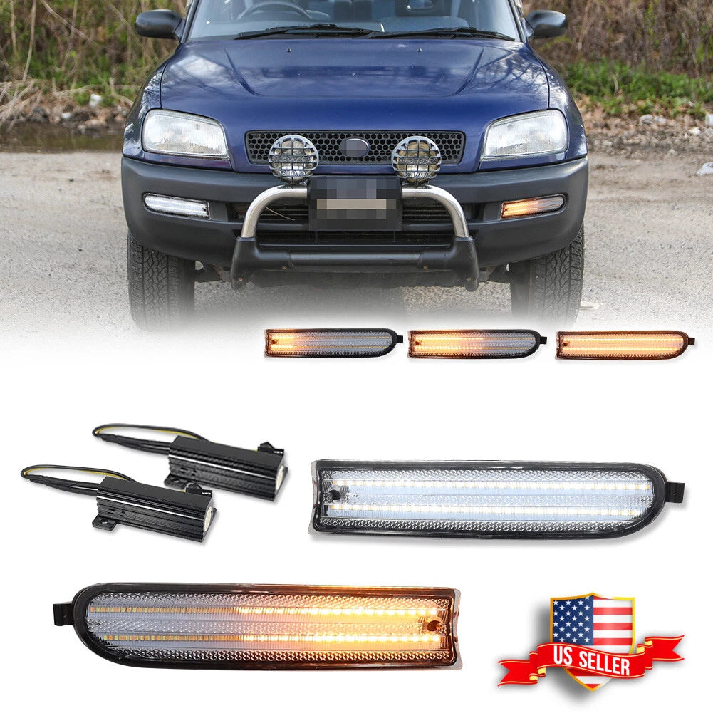 LED Front Bumper Switchback Parking Signal Lights for Toyota RAV4 (1996–1997)