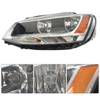 Set of 2 Headlights for Volkswagen Jetta (2011â2018) Halogen Black