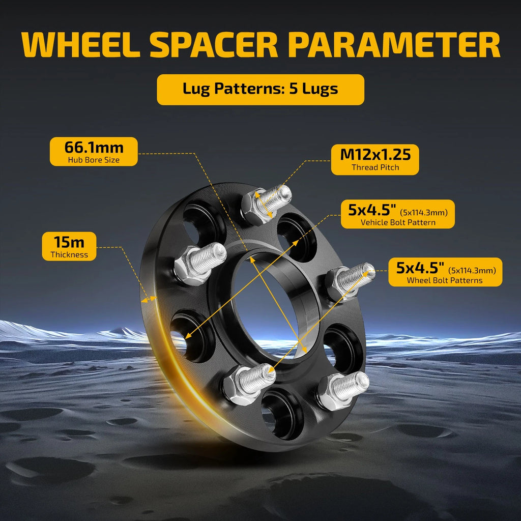 4Pcs 15mm HubCentric Wheel Spacers for Infiniti QX70 (2013–2020)