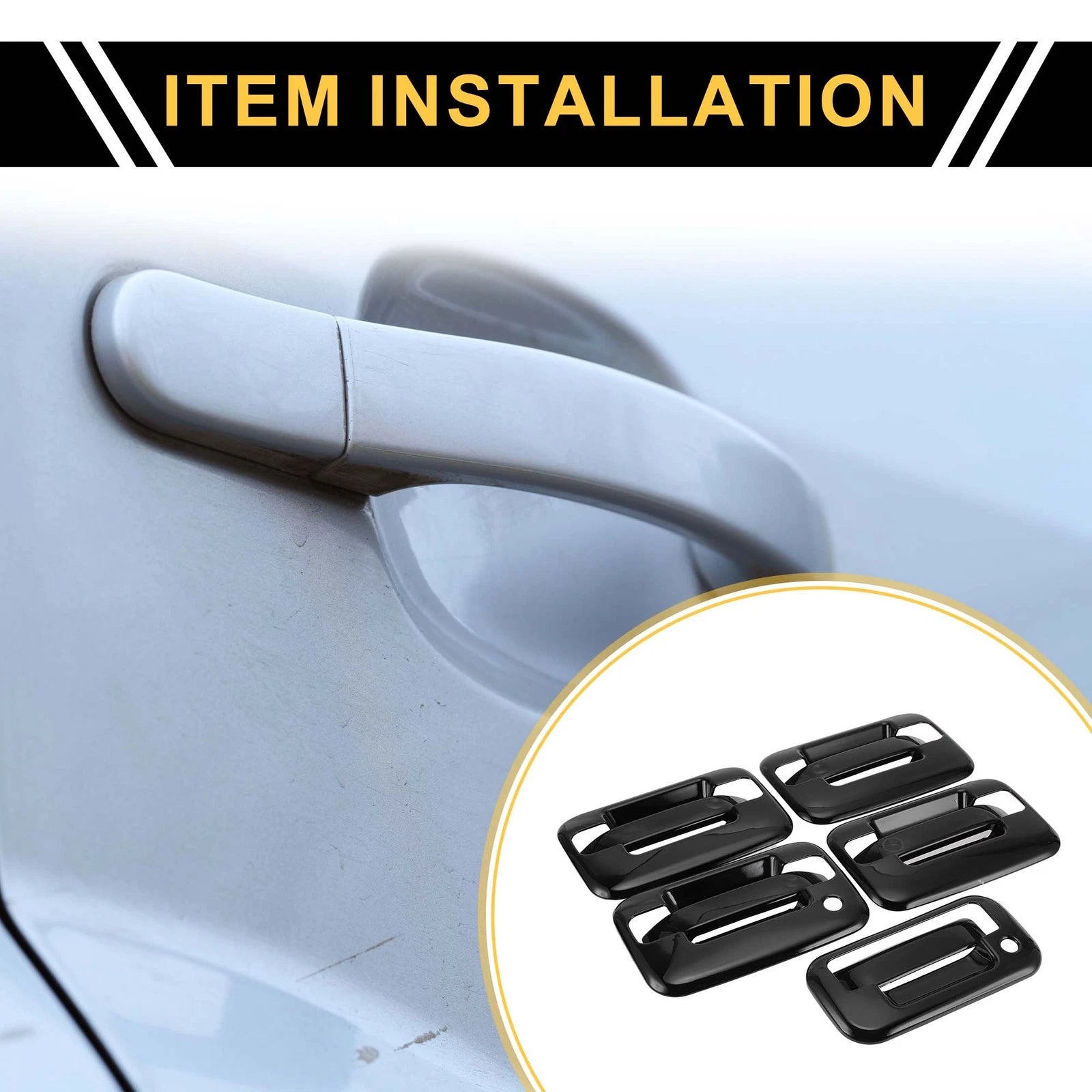 Set of 2 Exterior Door Handle Covers for Ford F-150 (2004–2014) Black