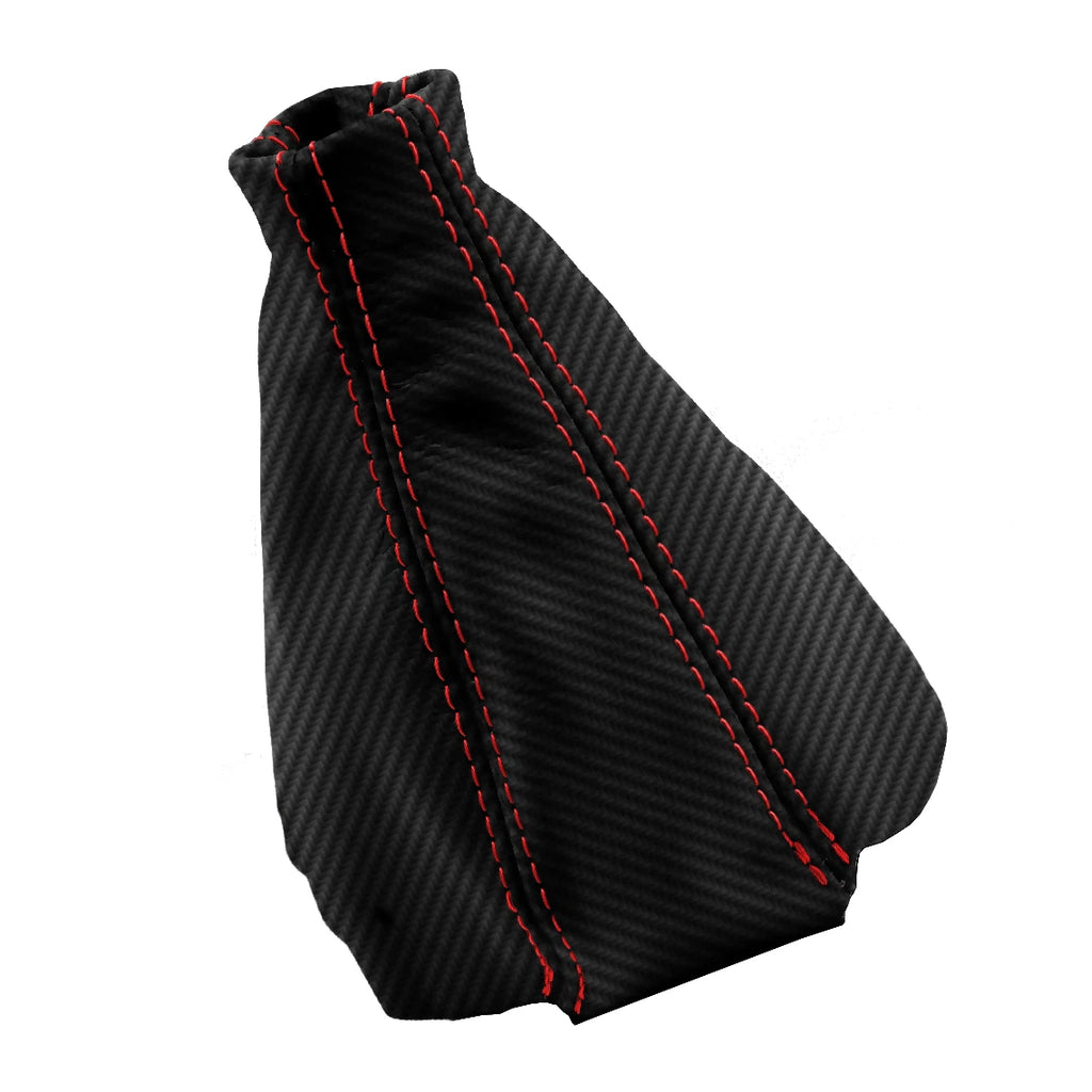 E Brake Boot Cover for Nissan 300ZX (1990–1996) Red Stitch PVC Carbon