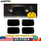 4X LED White Side Marker Lights for Chevy Silverado GMC Sierra (2015–2022)