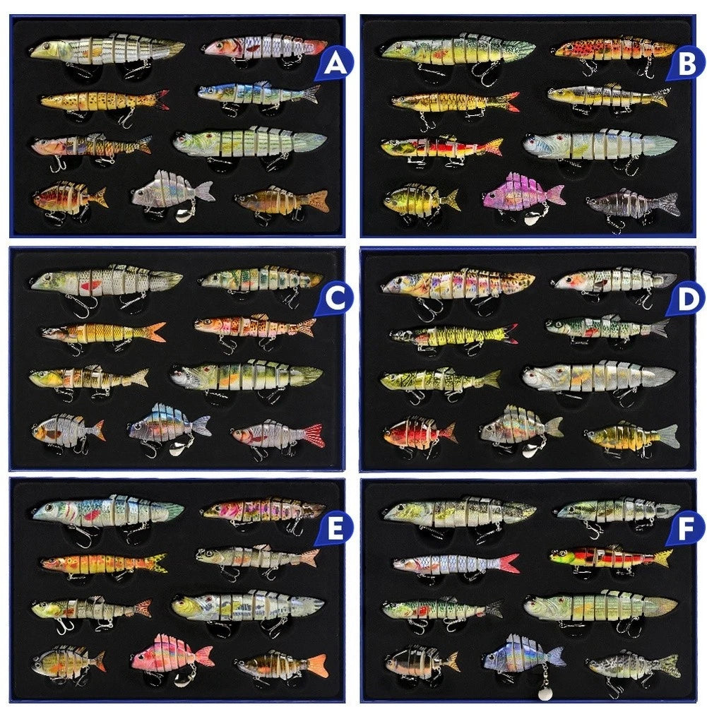 Fishing Lure Kit for Boat Fishing - Lifelike S-Shape ABS Plastic