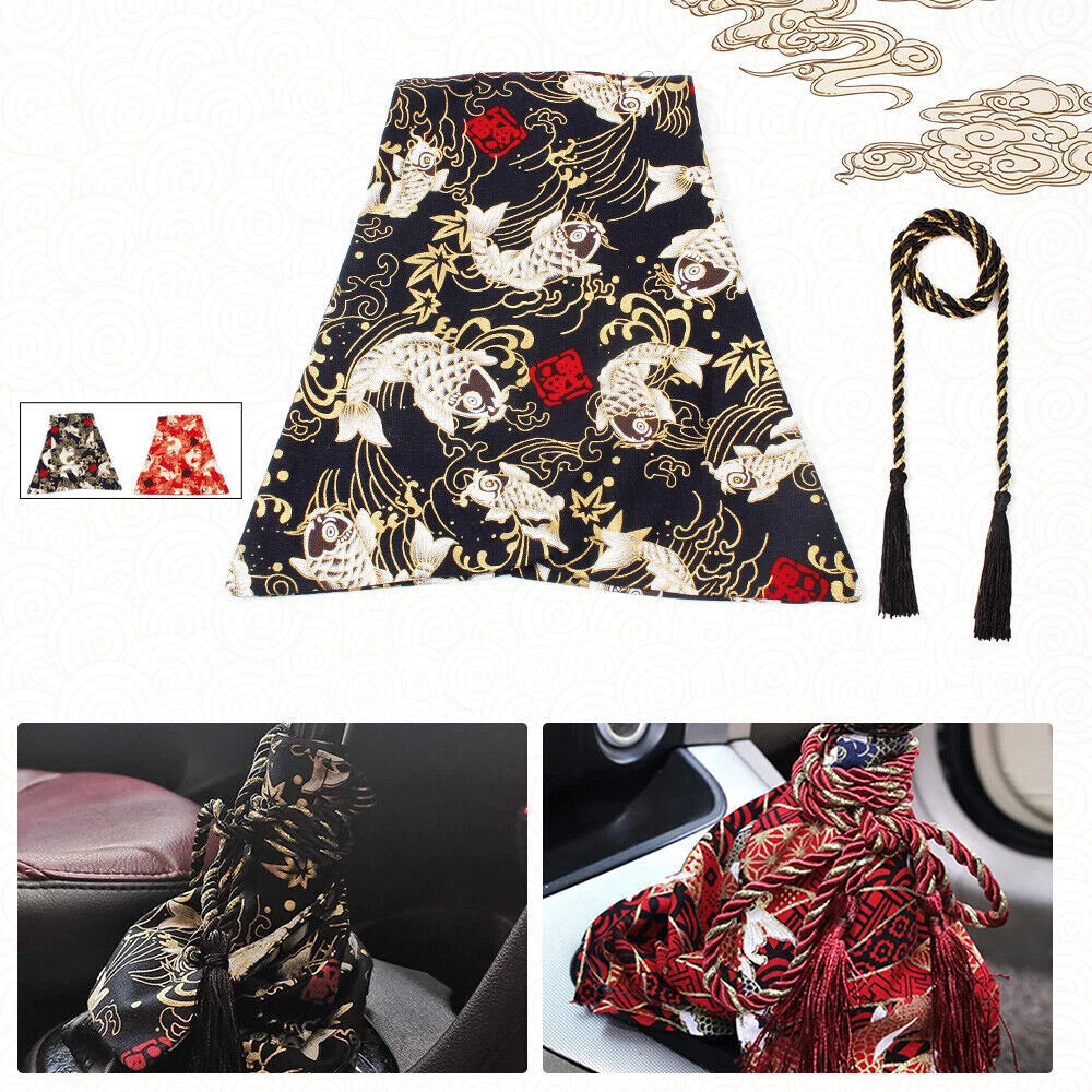 Universal JDM Wave Koi Fish Sakura Shift Boot Cover for AT/MT Transmission