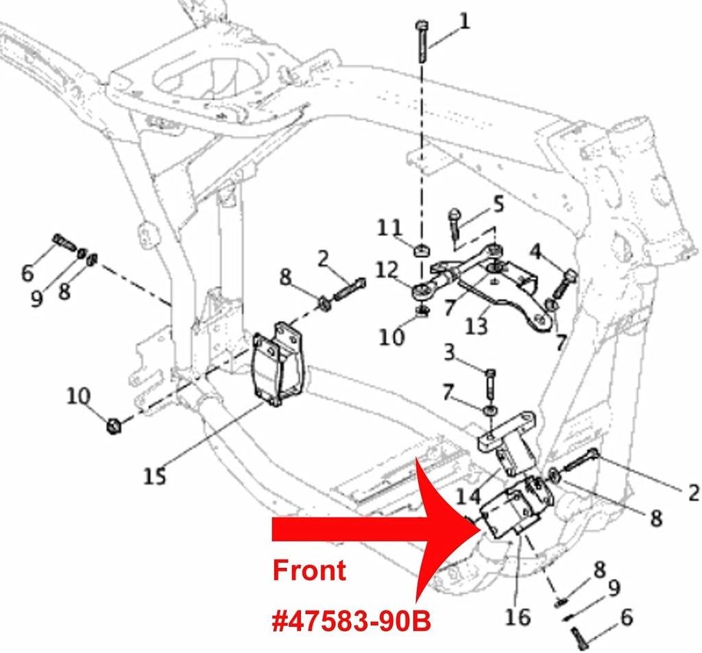 Front Motor Mount Engine Isolator for Harley Davidson Dyna FXD (1991–2017) 47583-90B