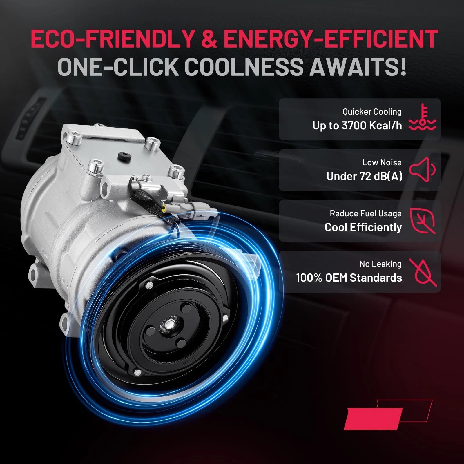 AC Compressor for Toyota Camry 1992-2001, Celica 1990-1999 CO 10624GLC 57398