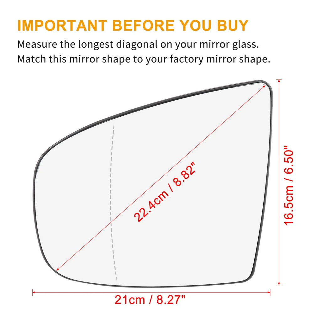 Heated Mirror Glass Replacement Left Side LH for BMW X5 X6 (2007–2013)