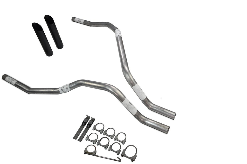 Dual Exhaust for Nissan Titan (2004–2006) 2.5 inch No Muffler Black Tips