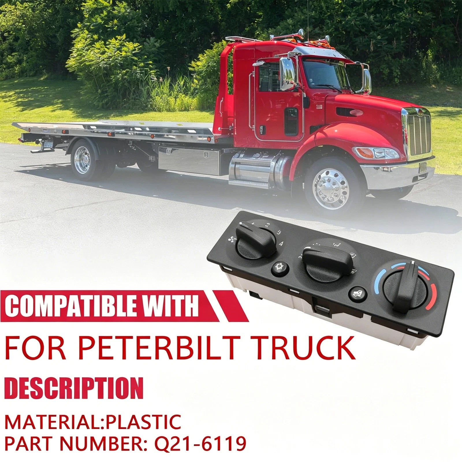A/C Heater Climate Control Panel Switch Q21-6119 for Peterbilt Truck
