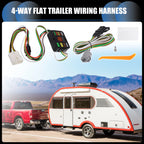Set of 4-Way Flat Trailer Wiring Harness for Toyota Highlander (2020–2021)