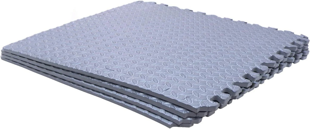 Set of 4 EVA Foam Interlocking Exercise Mats for Gym Floor Fitness Yoga