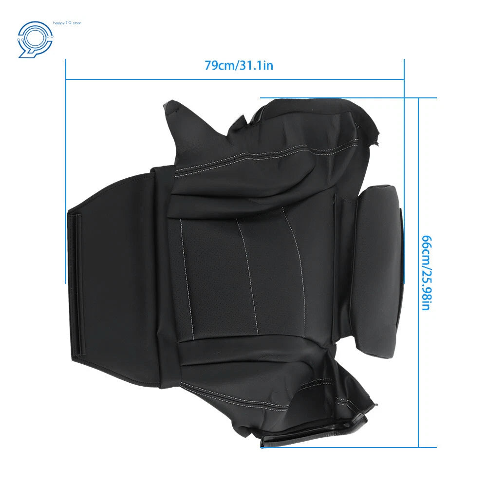 Driver Left Bottom Seat Cover for Mercedes Benz C300 (2015–2021) Black Leather