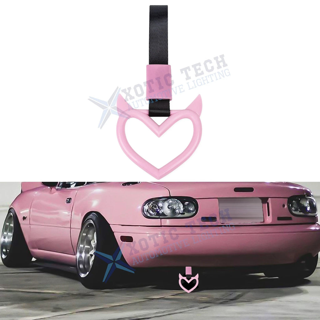 Pink Tsurikawa Devil Heart Hanger Ring for Japanese Car (Universal)