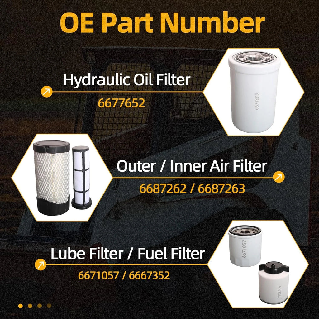 5X Fuel Oil Air Filter Kit for Bobcat Mini Track Loader (MT52-MT100)