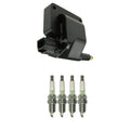 Set of 4 NGK HEI Ignition Coils & Nickel Spark Plugs for Dakota TJ Wrangler (1997–2006)