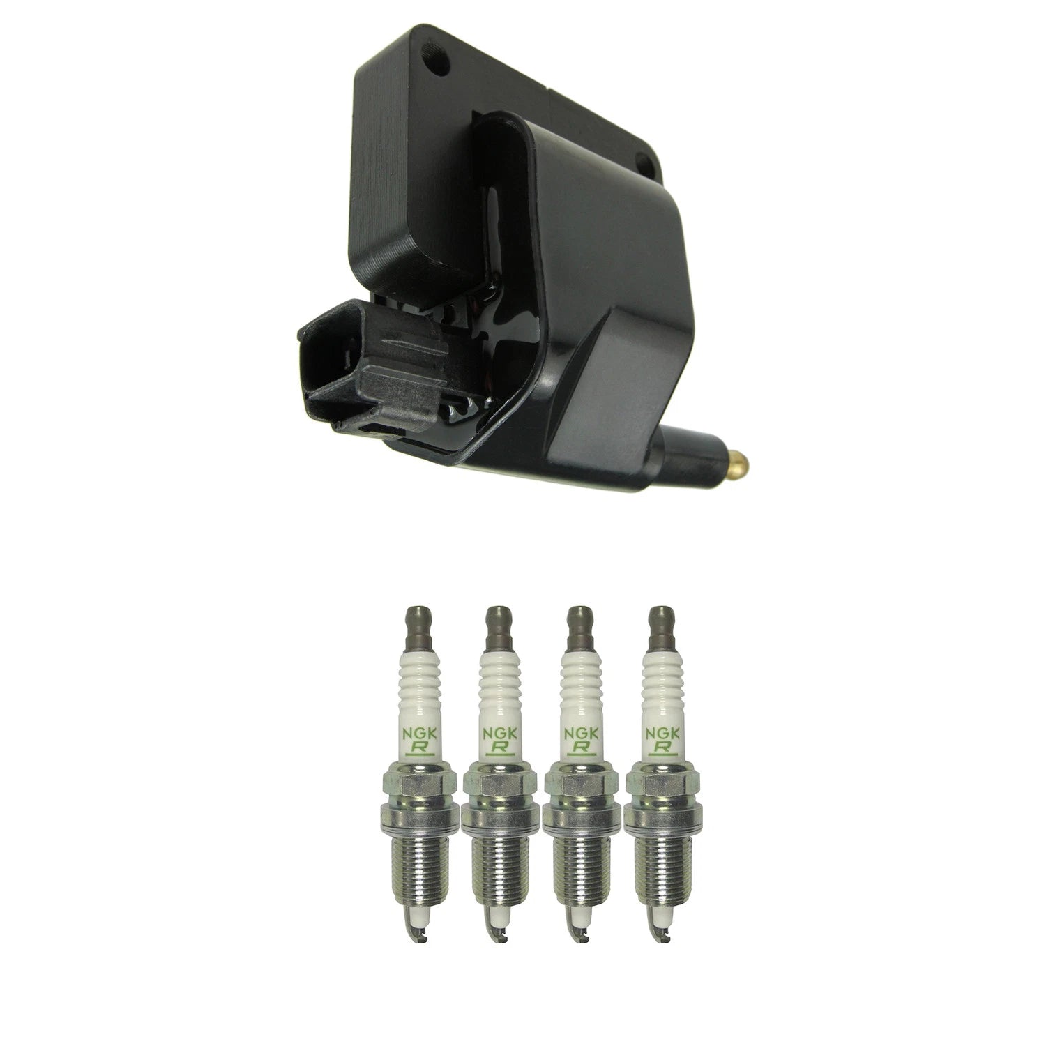 Set of 4 NGK HEI Ignition Coils & Nickel Spark Plugs for Dakota TJ Wrangler (1997–2006)