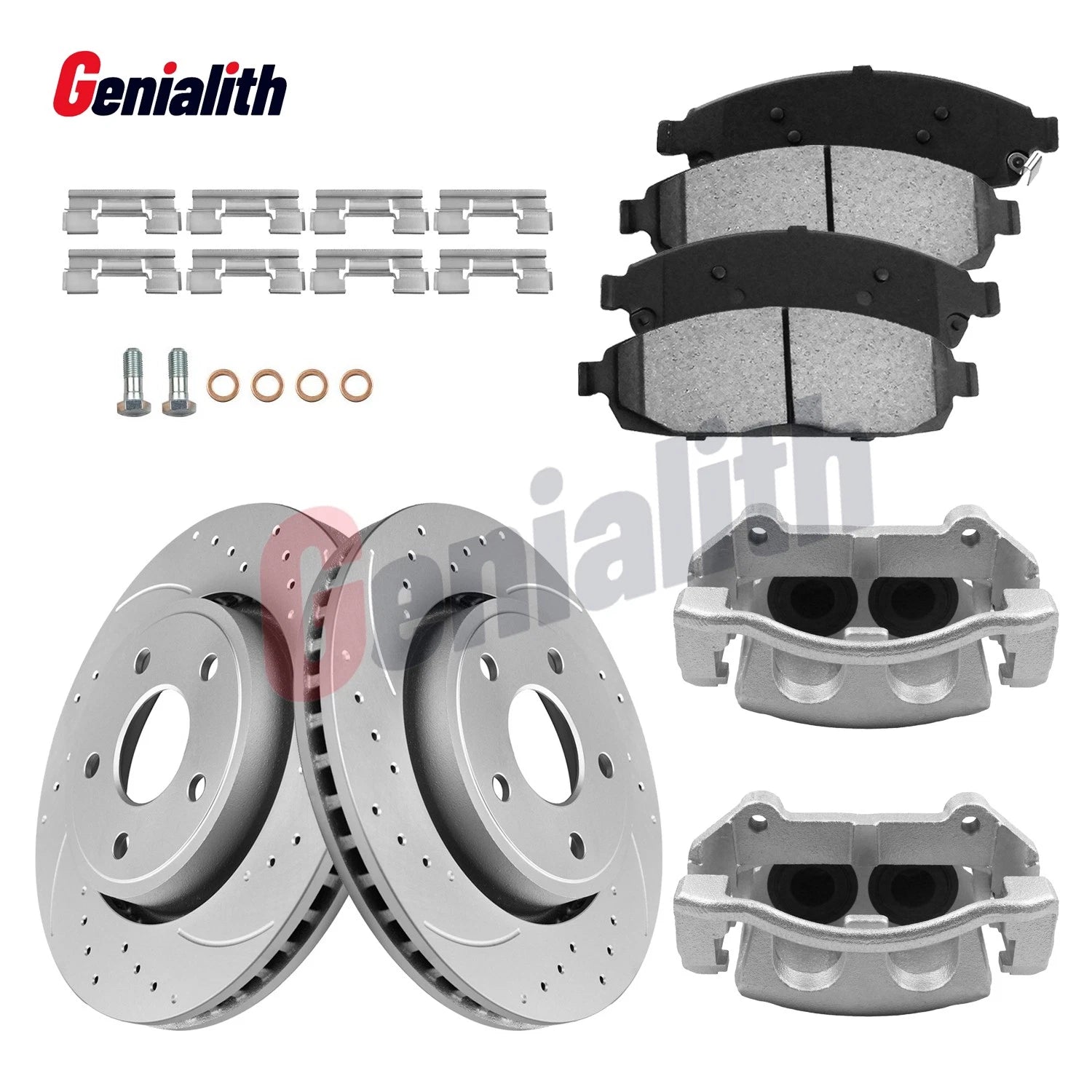 Front Brake Rotors Pads Calipers Kit for Jeep Commander Grand Cherokee (2006–2010)