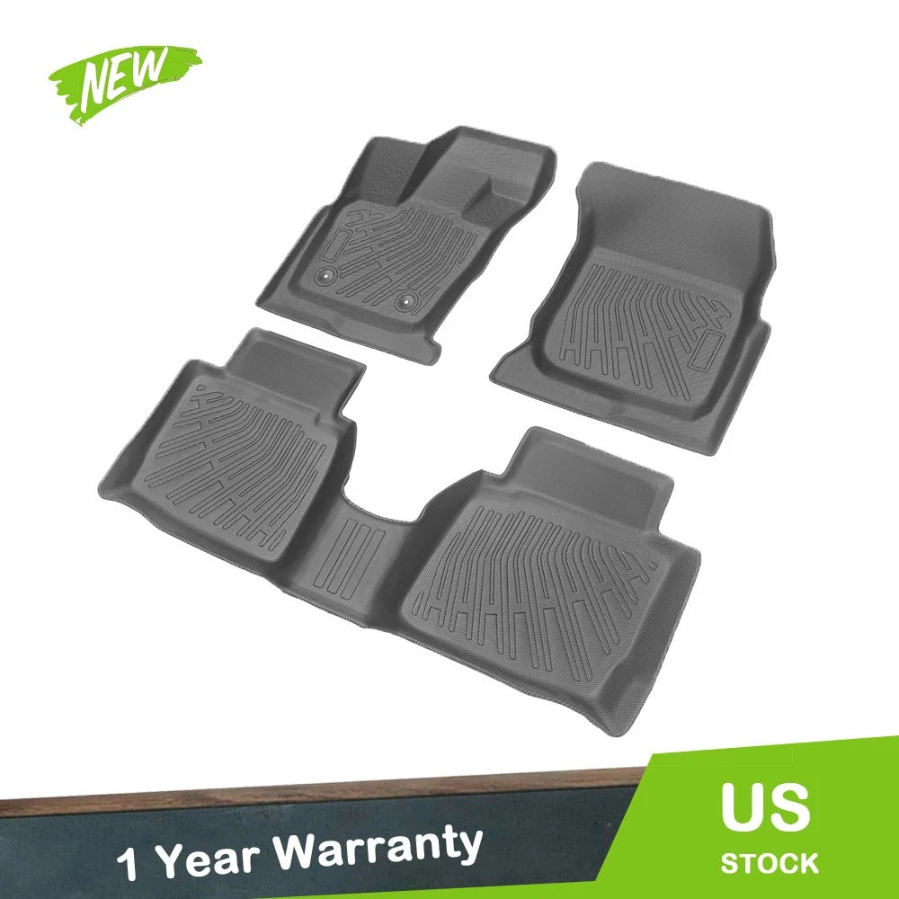 Set of 3 Black Floor Mats Liner for Ford Fusion Lincoln MKZ (2017–2020)