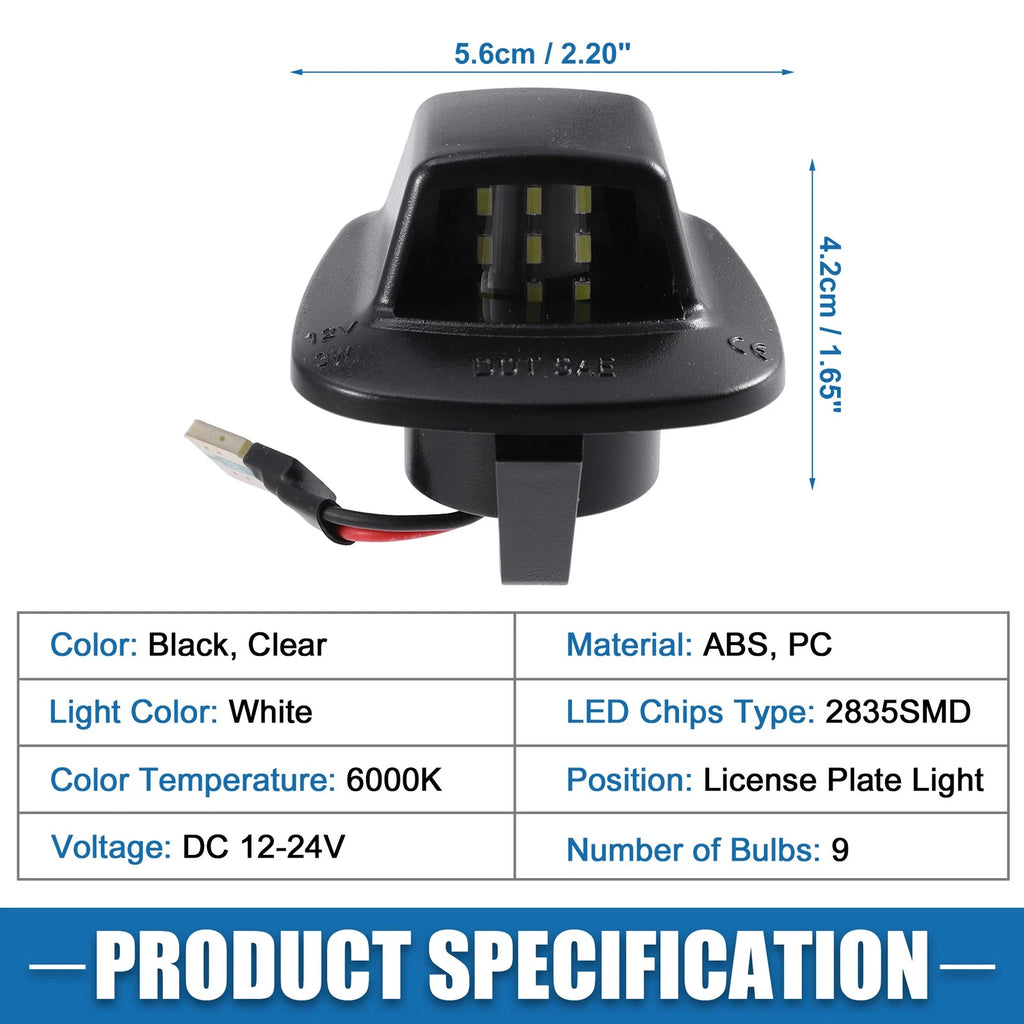 Pair White LED License Plate Light Assembly 55055292 2835SMD for Dodge Dakota (–)