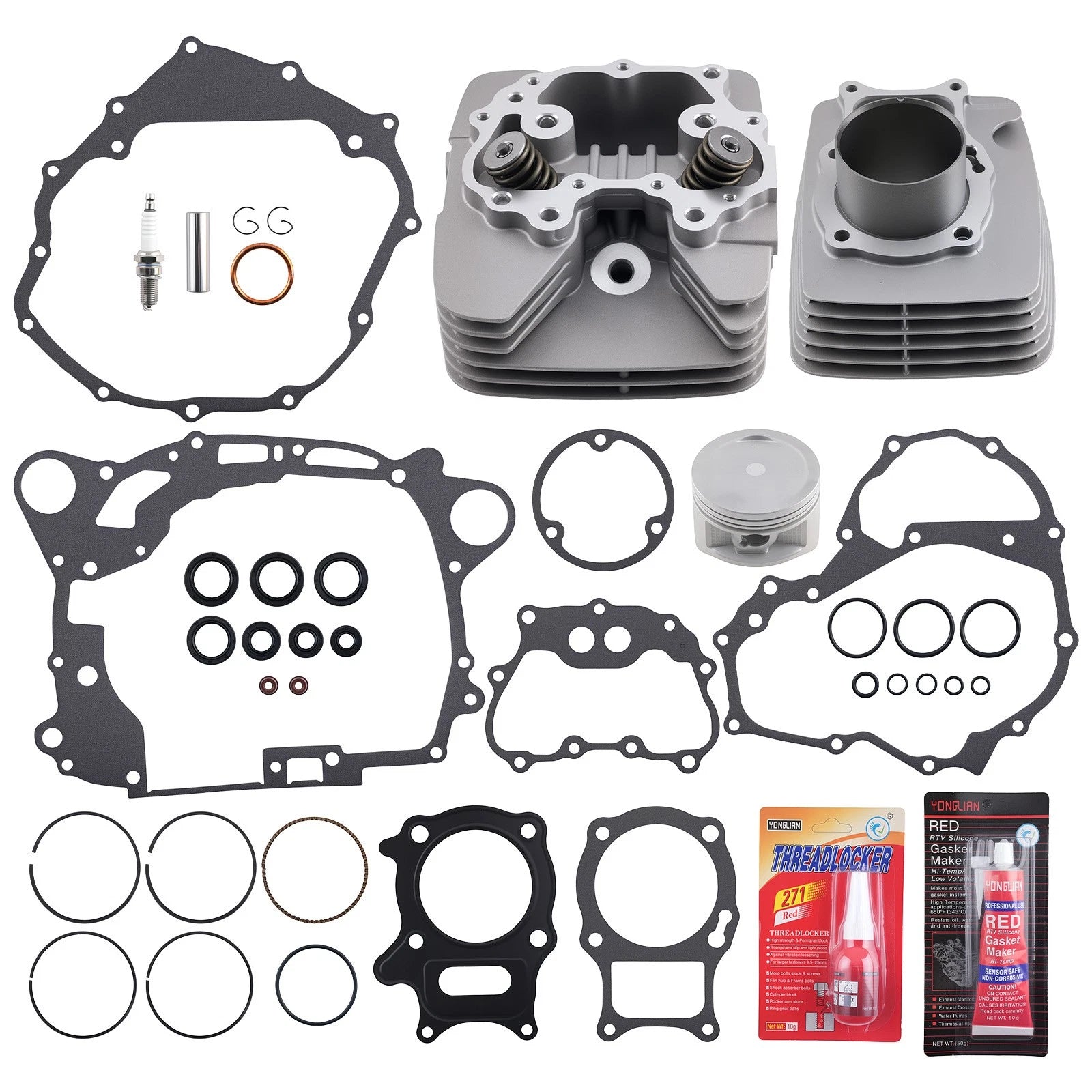Complete Top End Gasket Kit for Honda TRX250X (2009–2013) w/ Cylinder Piston Rings
