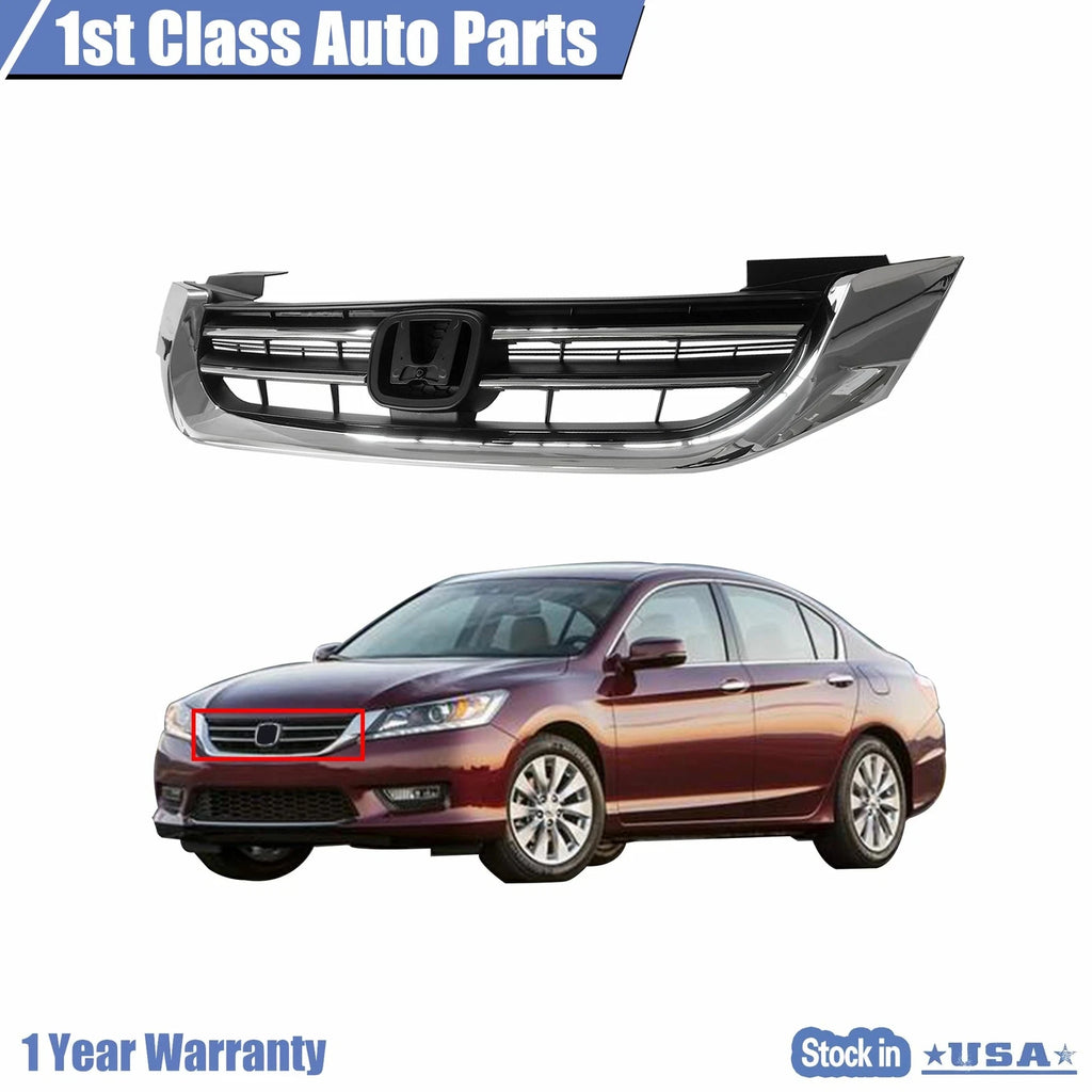 Front Black Chrome Bumper Grille for Honda Accord (2013–2015)