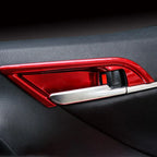 4 x Interior Door Handle Bowl Cover Trims Red for Toyota Camry (2018-2023)