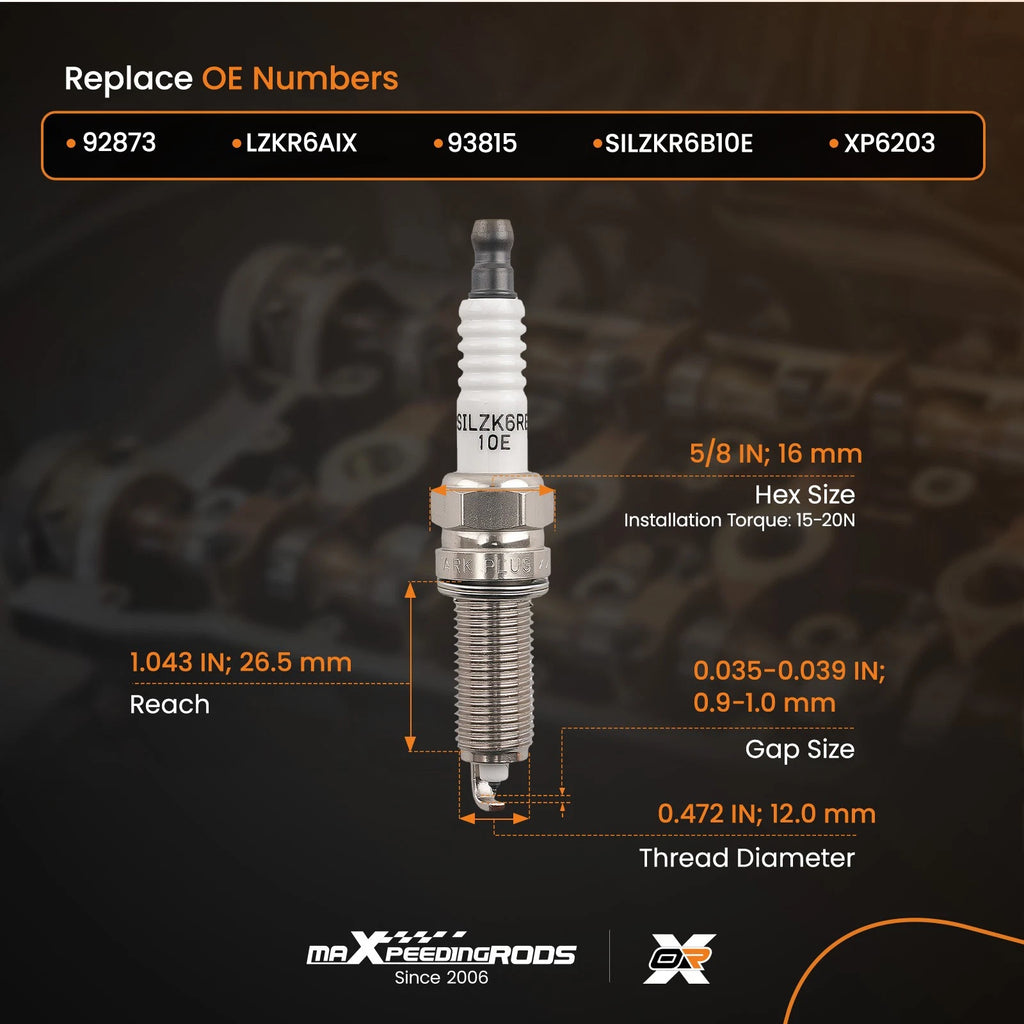 4pcs Spark Plugs for Hyundai Accent 1.6L L4 (2012–2019) Iridium