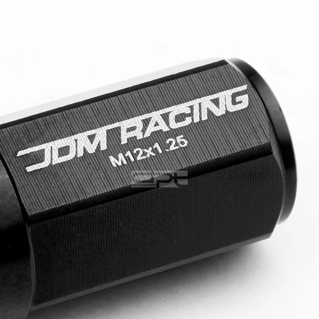 20 PCS M12X1.25 Black Aluminum Lug Nuts with Caps for JDM Vehicles
