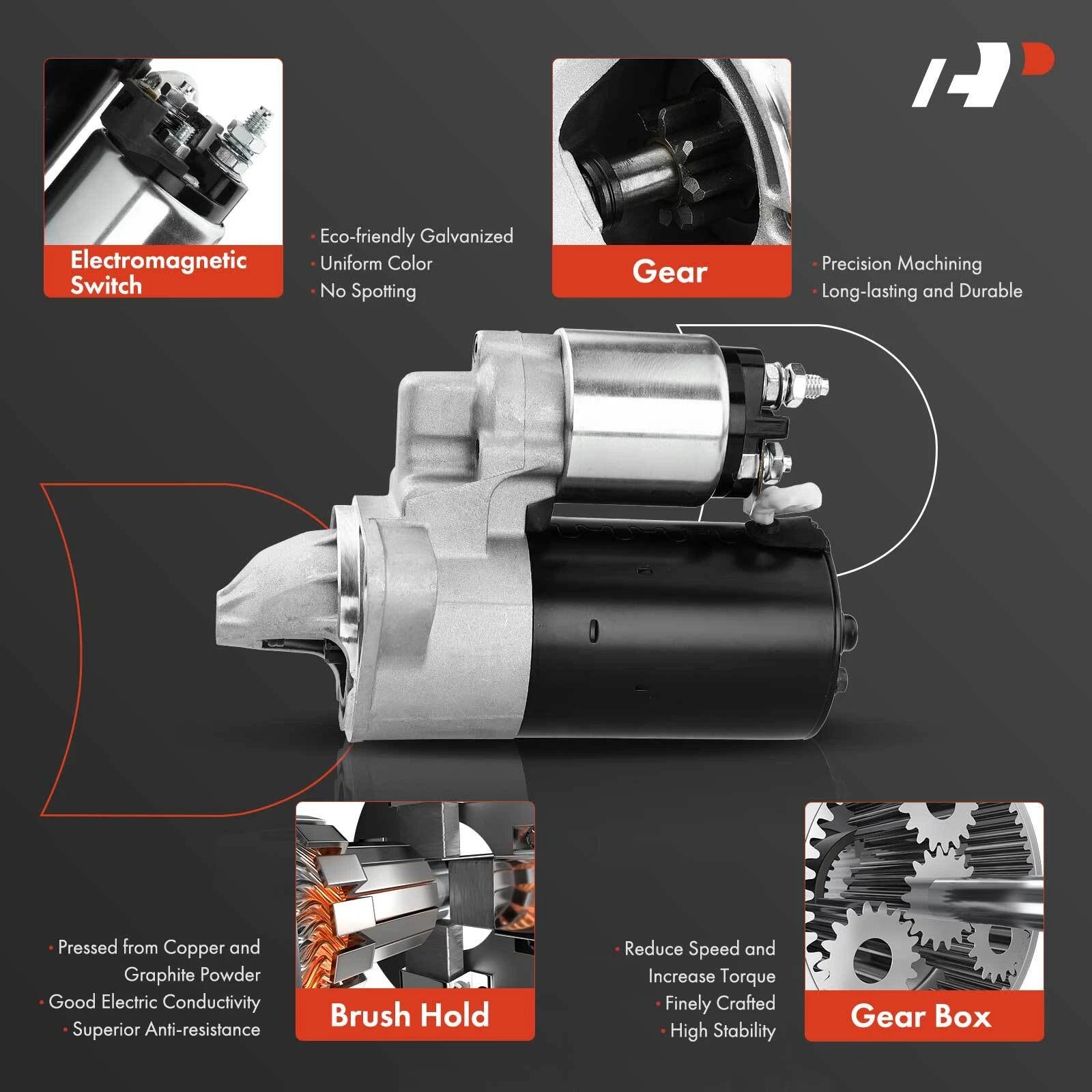 Starter for Chrysler Sebring Dodge Eagle Mitsubishi L4 2.0L (2001-2006)