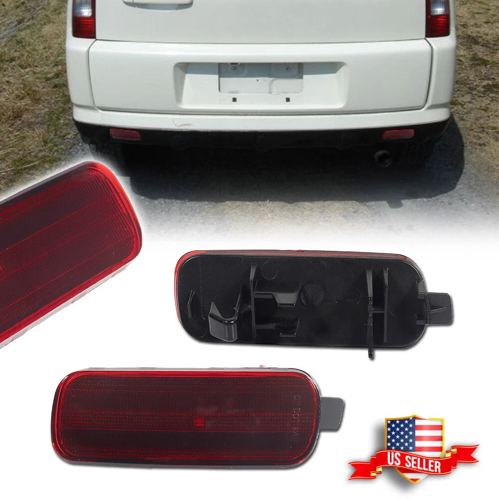 2X Red Lens Rear Bumper Reflector Lights for Honda CR-V (2002–2004)