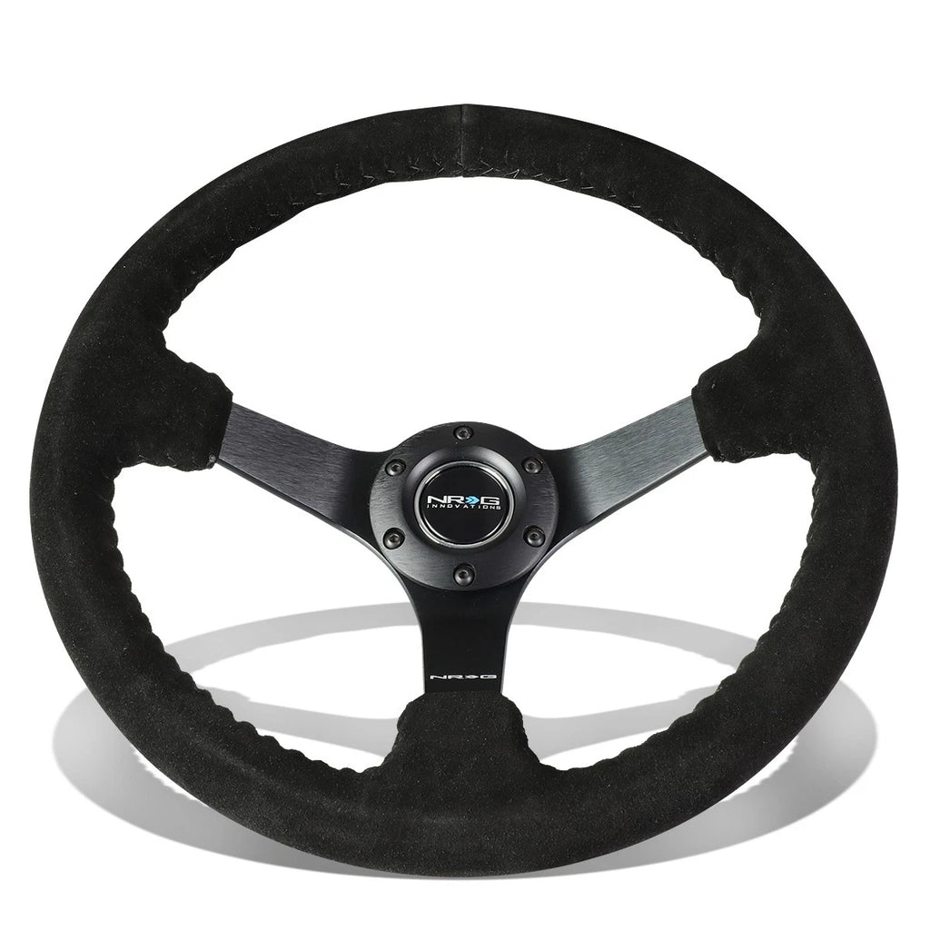 NRG 35cm 3" Deep Dish Suede Grip Steering Wheel for Universal Fit (2010–2023)