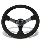 NRG 35cm 3" Deep Dish Suede Grip Steering Wheel for Universal Fit (2010–2023)