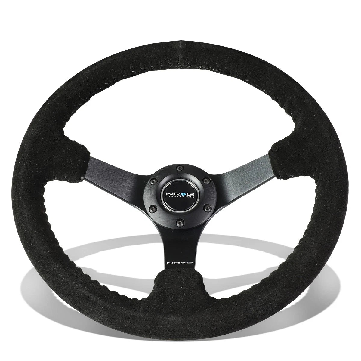 NRG 35cm 3" Deep Dish Suede Grip Steering Wheel for Universal Fit (2010–2023)