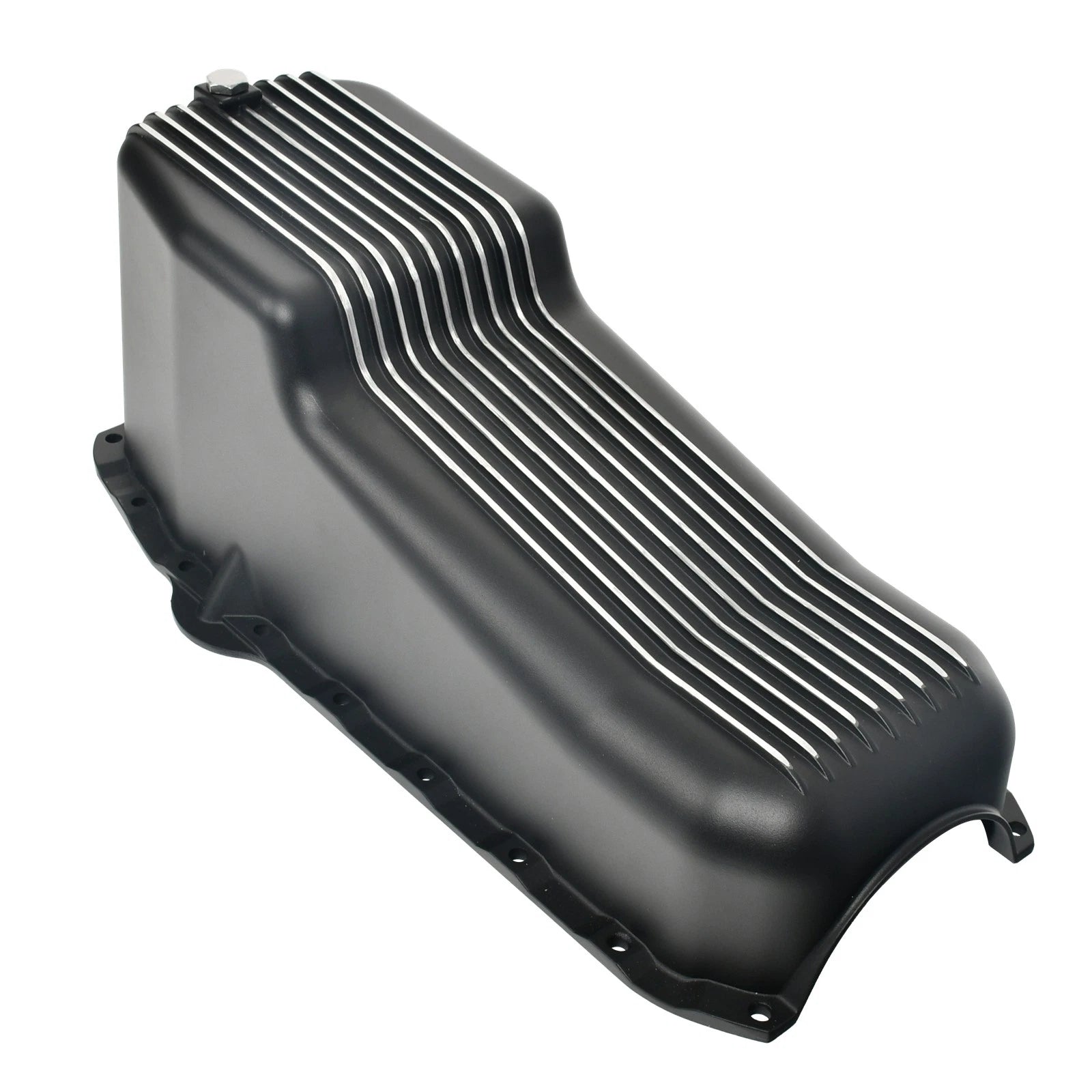 Black Aluminum Finned Oil Pan for Chevy SBC 283 327 350 383 400 (1955–1979)