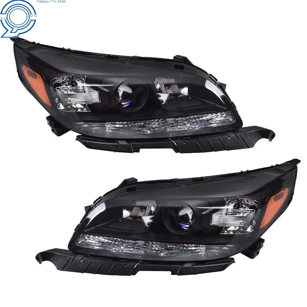 Halogen Projector Headlights for Chevrolet Malibu (2013–2015) Black Housing