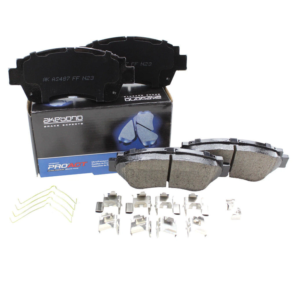 Akebono ProACT Front Ceramic Brake Pads & Hardware for Lexus SC300, Toyota Camry, Sienna (1992–2006)