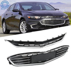 Front Bumper Upper Lower Mesh Grille for Chevy Malibu (2016–2018)