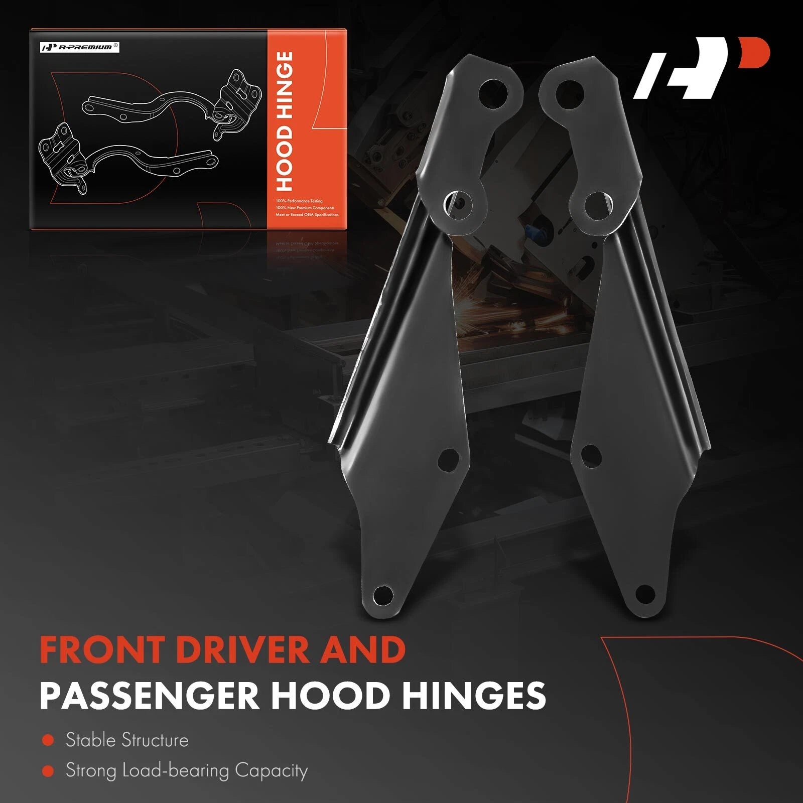 2X Front Left & Right Hood Hinges for Ford Taurus (2008-2009)